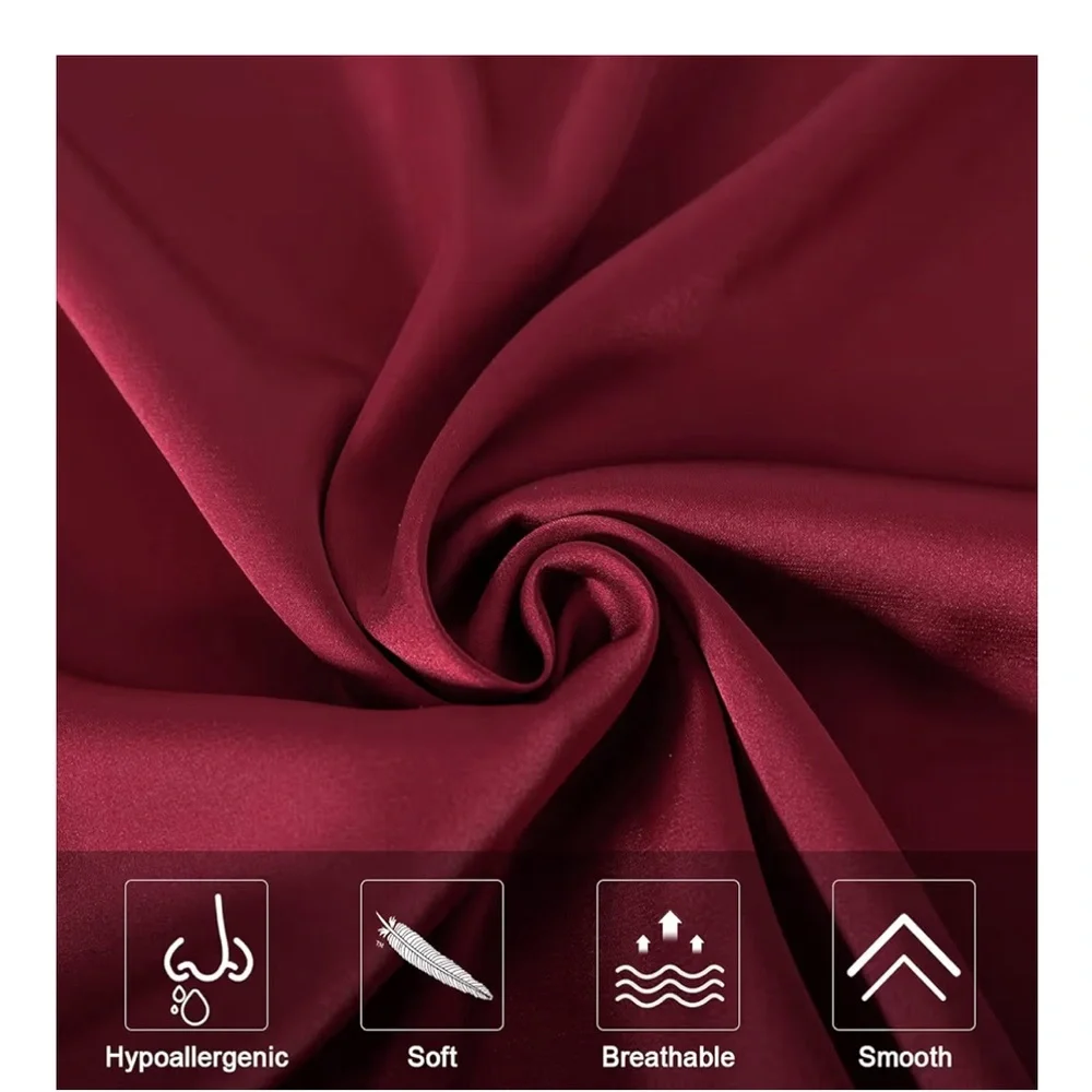 Wine colored silk pillowcase